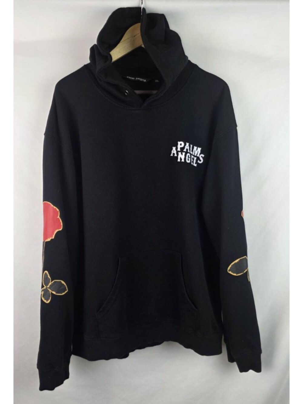 Palm Angels Men's Sweatshirt Hoodie Size XXL Black Roses Fleece Top